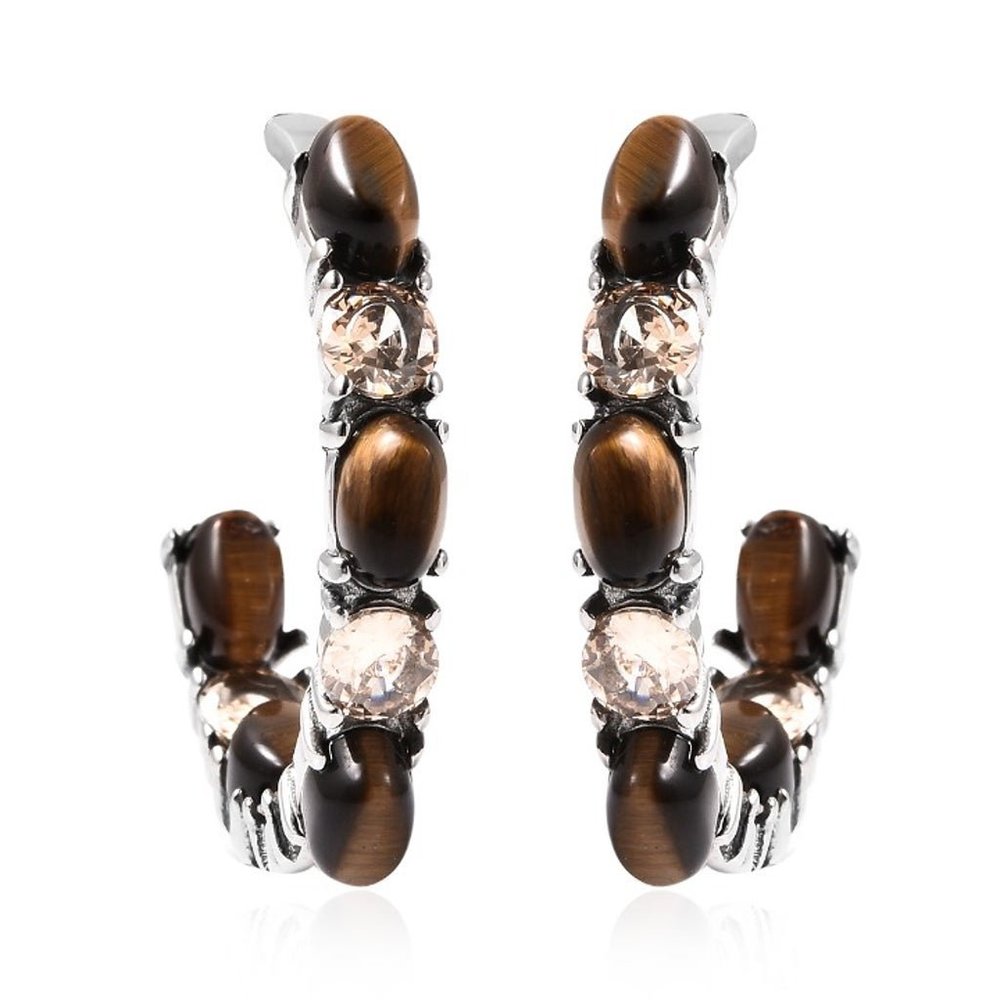 Reduced🌹South African Tiger's Eye Hoops